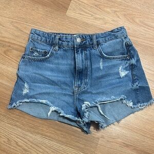 Zara Blue Distressed‎ Jean Shorts